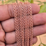 1 Piece Pack of 85 Cm Long' Best Quality Very Small 2x3 mm Rose Gold plated chain for jewelry making