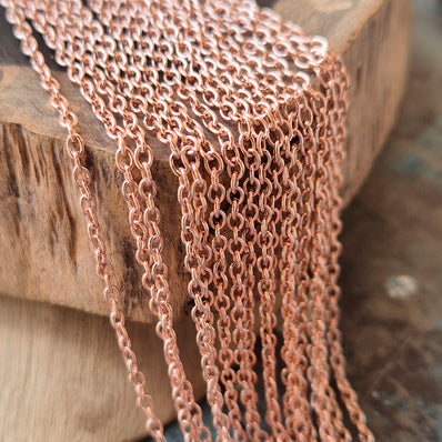 1 Piece Pack of 85 Cm Long' Best Quality Very Small 2x3 mm Rose Gold plated chain for jewelry making