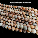 8MM, RED PICASSO JASPER PLAIN ' SEMI PRECIOUS BEADS JEWELRY MAKING, NATURAL AND AUTHENTIC GEMSTONE BEADS' 46-47 BEADS
