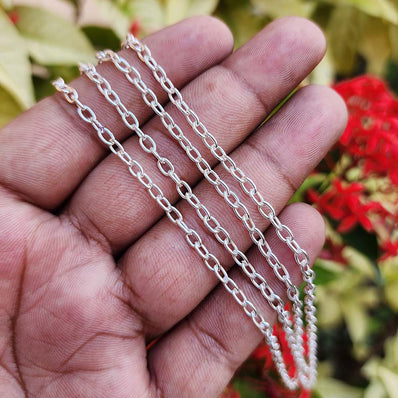 GOLD POLISHED CHAINS' SIZE APPROX ' 3.5-4 MM' CHAIN LENGTH APPROX 85-90 CM SOLD BY 2 PIECES CUTTING PACK