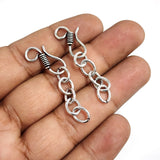 10 PIECES PACK' S HOOK JEWELLERY FINDING' SILVER OXIDIZED POLISHED