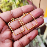 2 PAIR PACK' GOLD POLISHED' 30 MM APPROX' AUTHENTIC HANDMADE BRASS HOOP USED DIY JEWELLERY MAKING