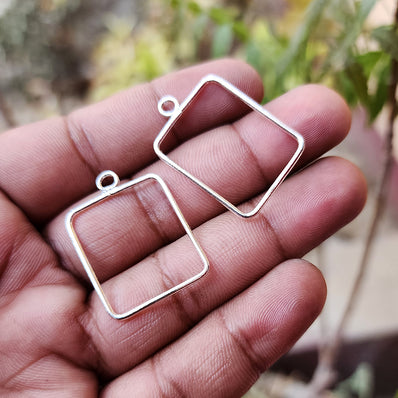 2 PAIR PACK' SILVER POLISHED' 30 MM APPROX' AUTHENTIC HANDMADE BRASS HOOP USED DIY JEWELLERY MAKING