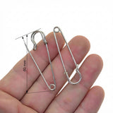 60 mm Silver Safety Pin / Brooch Pin – Jewellery Making & Craft Supplies – 10 Pieces Pack
