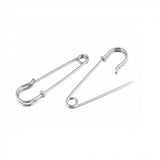32mm Silver Safety Pin Brooch Pins | Metal Safety Pin Findings | 10 Pieces Pack