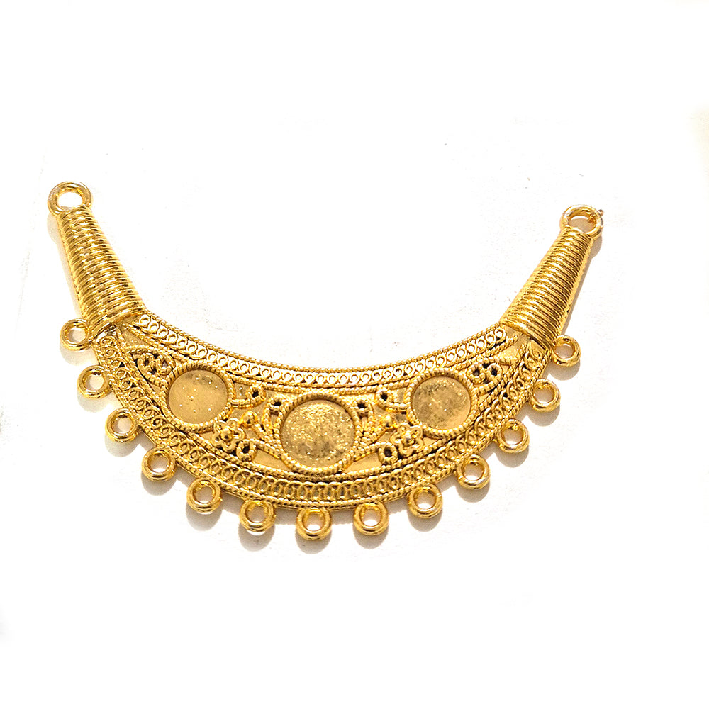 Sale Lot, Gold Plated Hasli Necklace Pendant Connector | Traditional Indian Jewelry Making Component | DIY Necklace Pendant | Sold Per Piece