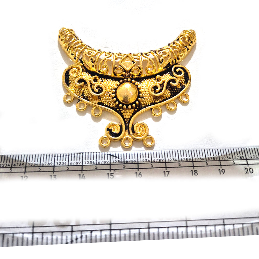 Sale Lot, Gold Plated Hasli Necklace Pendant Connector | Traditional Indian Jewelry Making Component | DIY Necklace Pendant | Sold Per Piece