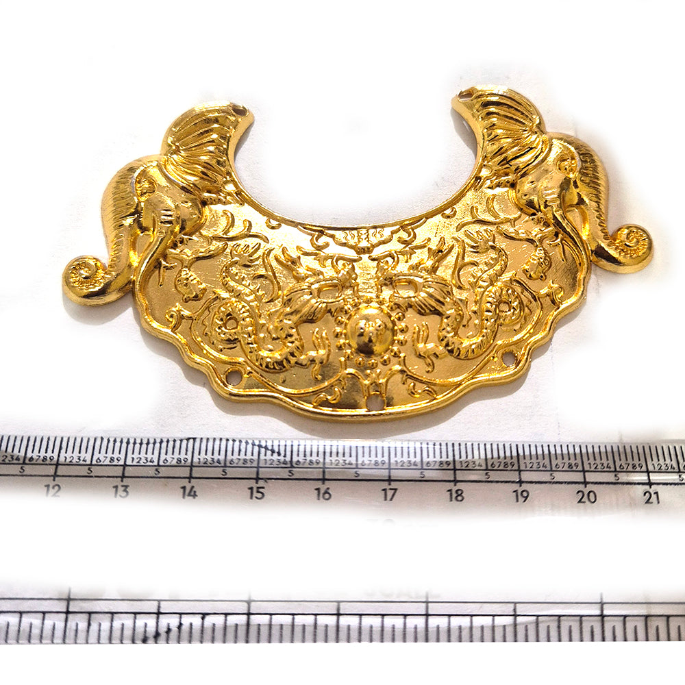 Sale Lot, Gold Plated Hasli Necklace Pendant Connector | Traditional Indian Jewelry Making Component | DIY Necklace Pendant | Sold Per Piece
