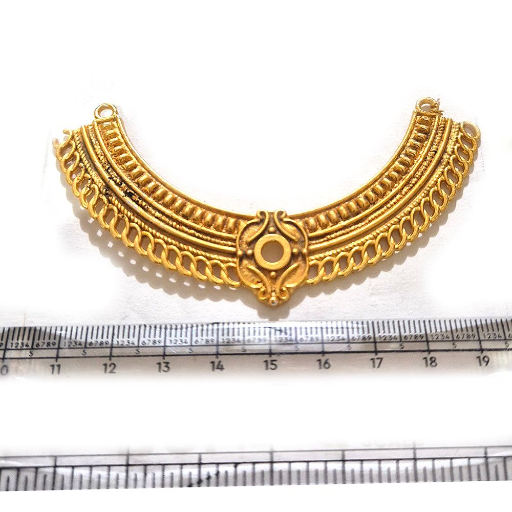 Sale Lot, Gold Plated Hasli Necklace Pendant Connector | Traditional Indian Jewelry Making Component | DIY Necklace Pendant | Sold Per Piece