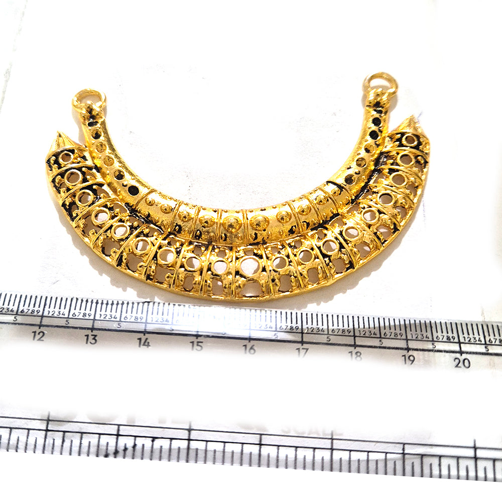 Sale Lot, Gold Plated Hasli Necklace Pendant Connector | Traditional Indian Jewelry Making Component | DIY Necklace Pendant | Sold Per Piece