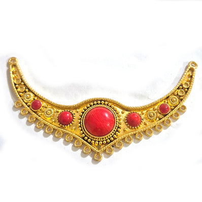 Sale Lot, Gold Plated Hasli Necklace Pendant Connector | Traditional Indian Jewelry Making Component | DIY Necklace Pendant | Sold Per Piece