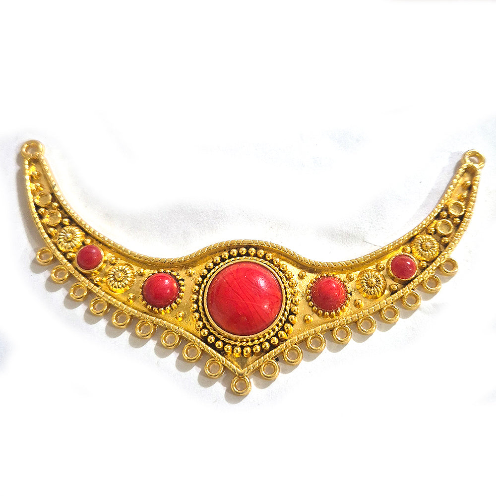 Sale Lot, Gold Plated Hasli Necklace Pendant Connector | Traditional Indian Jewelry Making Component | DIY Necklace Pendant | Sold Per Piece