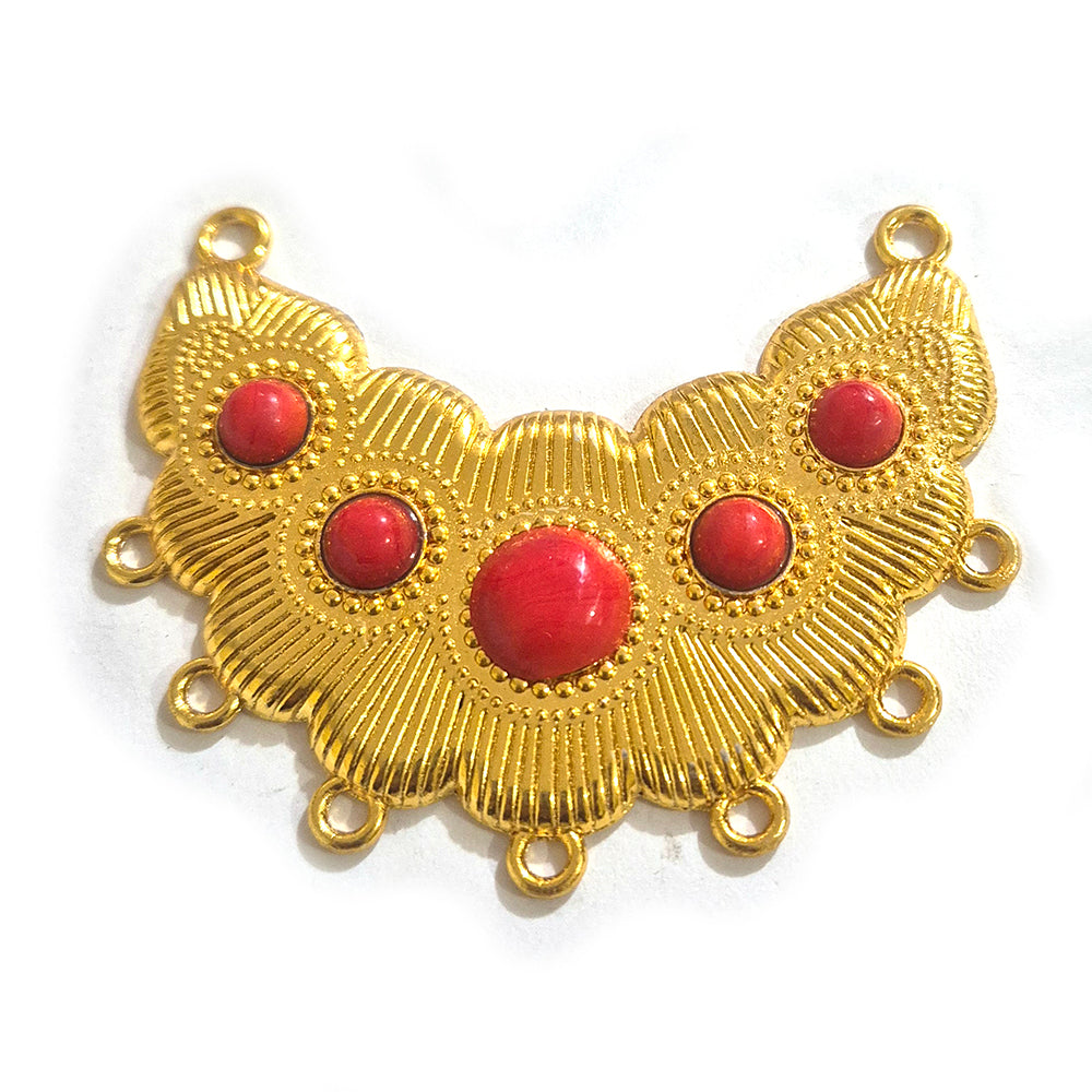 Sale Lot, Gold Plated Hasli Necklace Pendant Connector | Traditional Indian Jewelry Making Component | DIY Necklace Pendant | Sold Per Piece