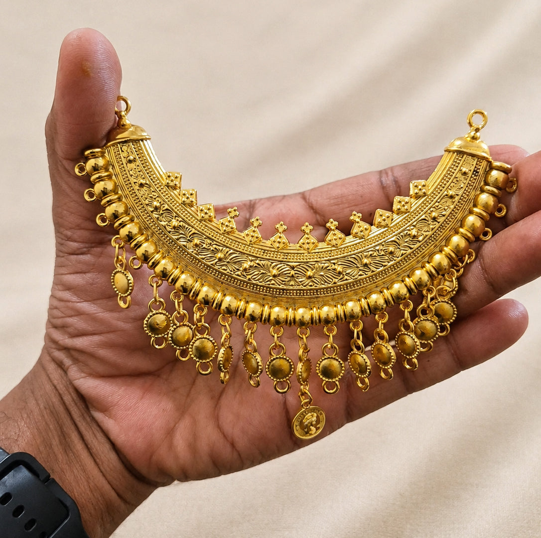 Sale Lot, Gold Plated Hasli Necklace Pendant Connector | Traditional Indian Jewelry Making Component | DIY Necklace Pendant | Sold Per Piece
