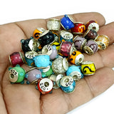 SALE ! 10 PIECES PACK REAL 925 SILVER EYELETS CAPS' IN 8MM LAMPWORK MIX BEADS