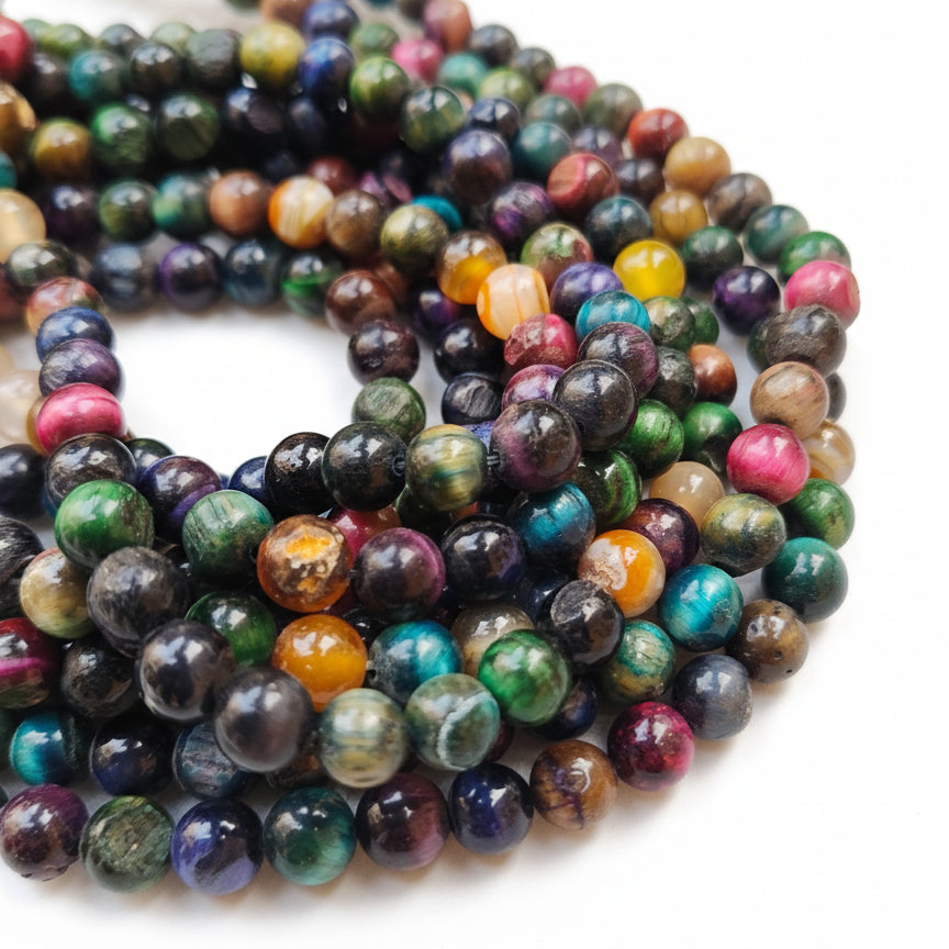 CLEARANCE SALE' 8MM' 1 LINE/STRING MULTI TIGER EYE' B QUALITY