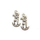 Antique Silver Romantic Couple Moon Charms 28x13mm (10 Pack)
