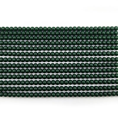 3x3.5mm Green Glass Beads, Made in India Beads Sale Lot, Unbeatable price (APPROX 180~185 BEADS/STRAND)
