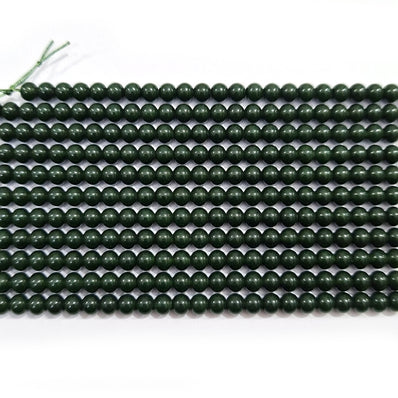 4mm Green Glass Beads, Made in India Beads Sale Lot, Unbeatable price(APPROX 180~190 BEADS/STRAND)