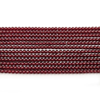 3mm Red Glass Beads, Made in India Beads Sale Lot, Unbeatable price (APPROX 180~185 BEADS/STRAND)