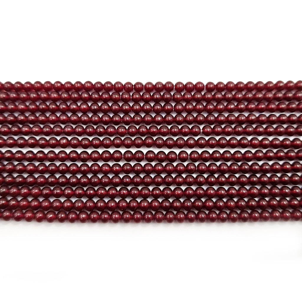 3mm Red Glass Beads, Made in India Beads Sale Lot, Unbeatable price (APPROX 180~185 BEADS/STRAND)