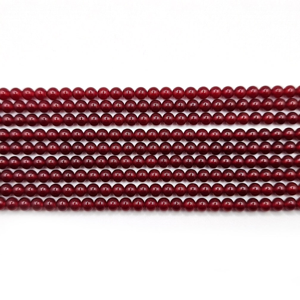 4mm Red Glass Beads, Made in India Beads Sale Lot, Unbeatable price(APPROX 180~190 BEADS/STRAND)
