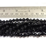 2 Strings Black Bi-cone Glass beads, Each string approx 15 inches long,Made in India Beads Sale Lot, Unbeatable price