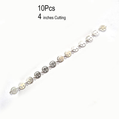 10pcs Chain for Jewelry making 4 inches cutting, Smily chain Silver