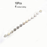 10pcs Chain for Jewelry making 4 inches cutting, Smily chain Silver