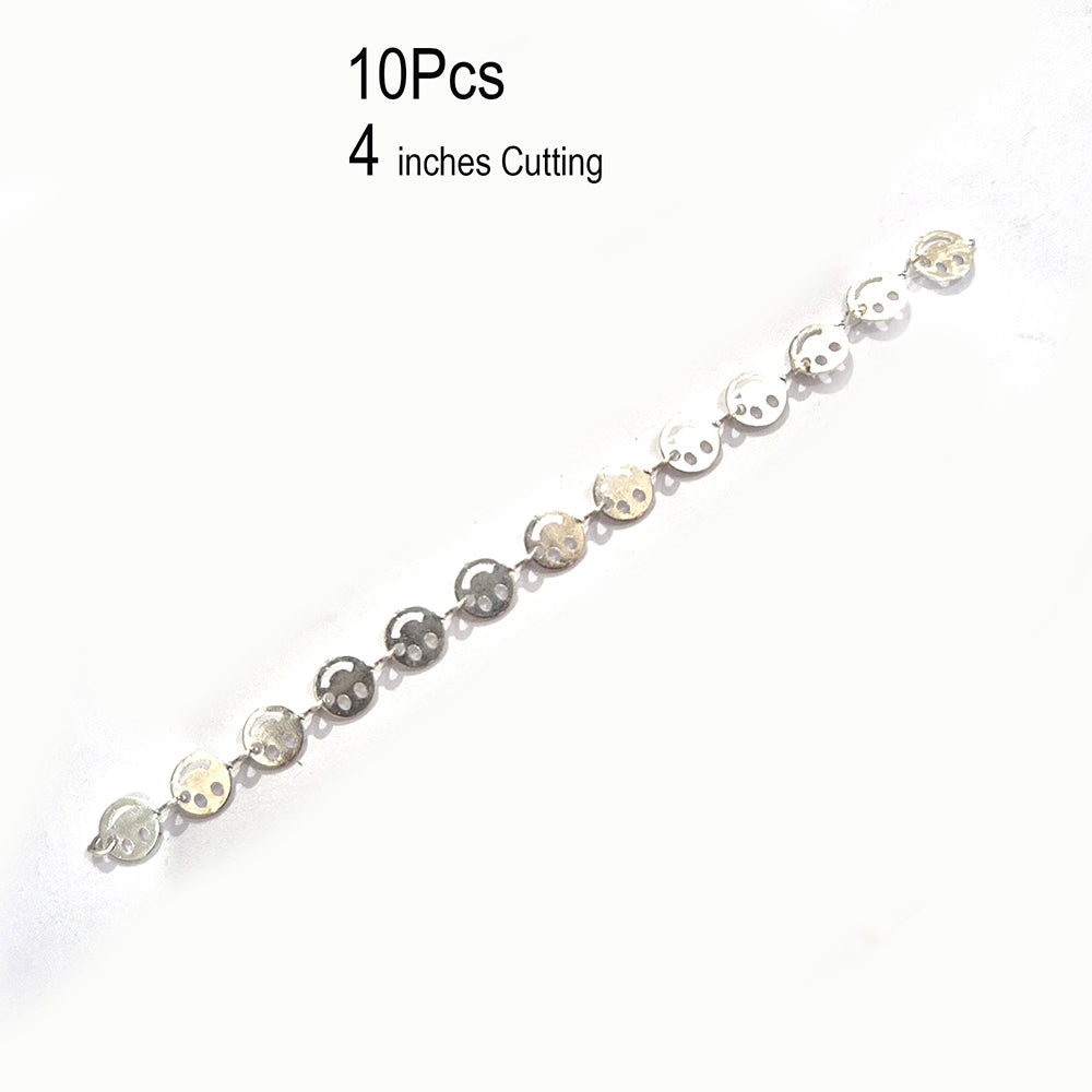 10pcs Chain for Jewelry making 4 inches cutting, Smily chain Silver