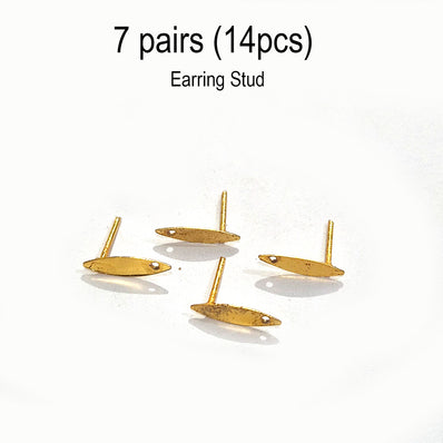 7 pairs earring making stud tops for earring making gold plated, No exchange or return accepted on this sale lot