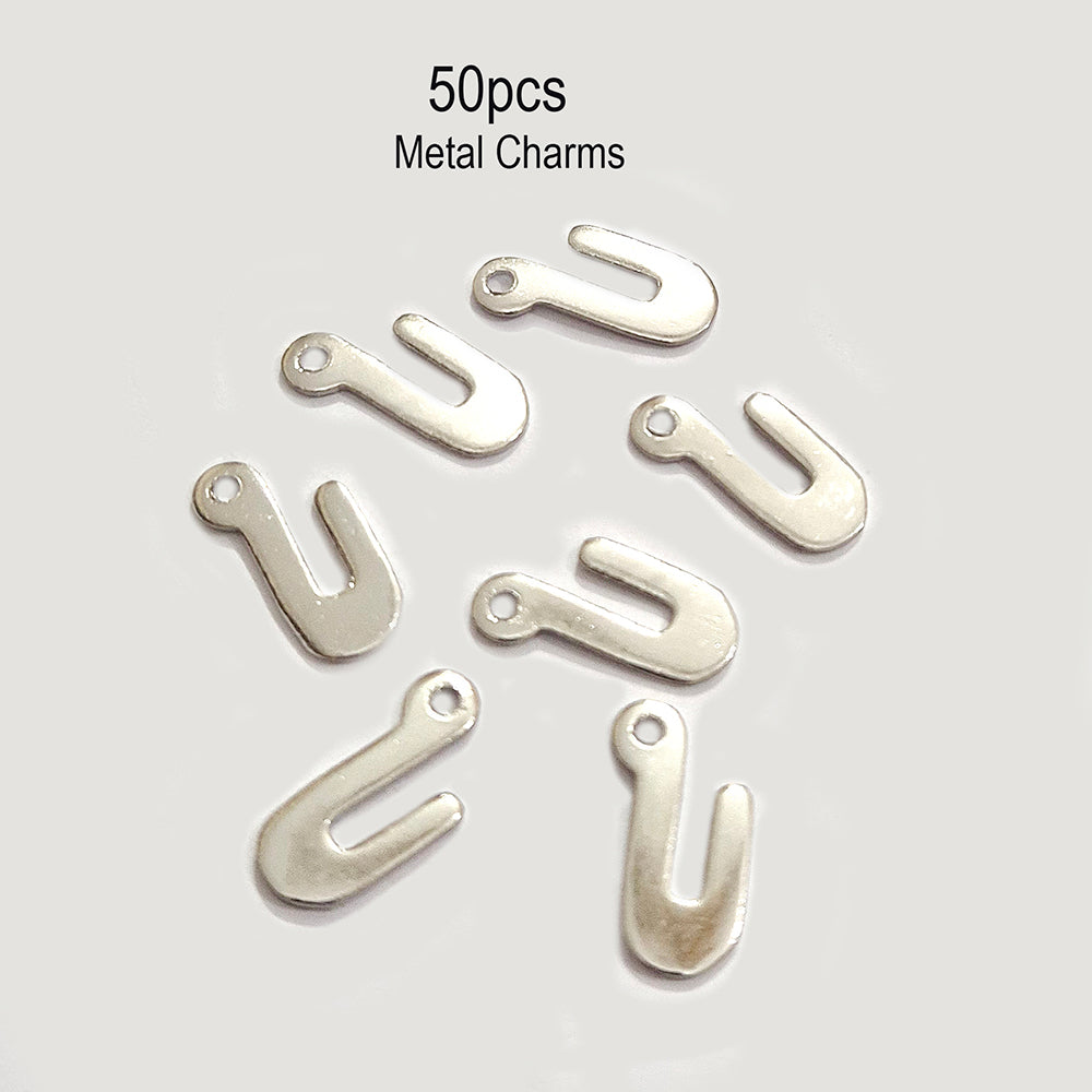 50pcs Charms for jewelry making silver plated