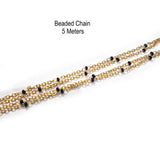 5 meters beaded chain gold plated