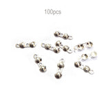 100 pcs tips silver plated findings for jewelry end