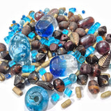 200 Grams Blue and purple mix glass beads Sale Lot Jewelry making beads