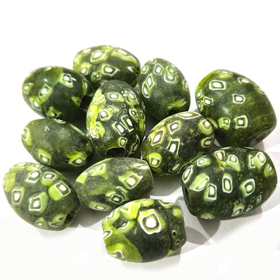 10pcs large size oval beads fancy vintage matt, hole size about 3~4mm