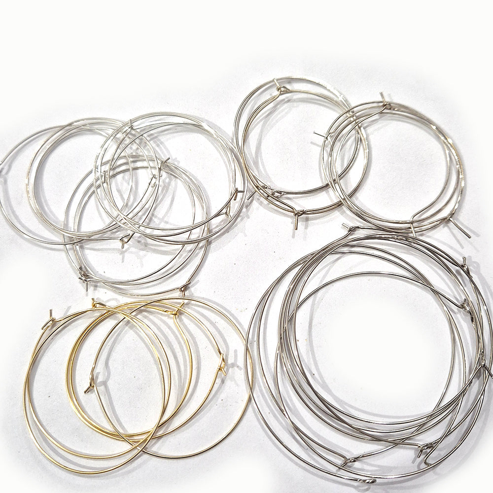 40pcs mix hoops for earring making assorted size random mix