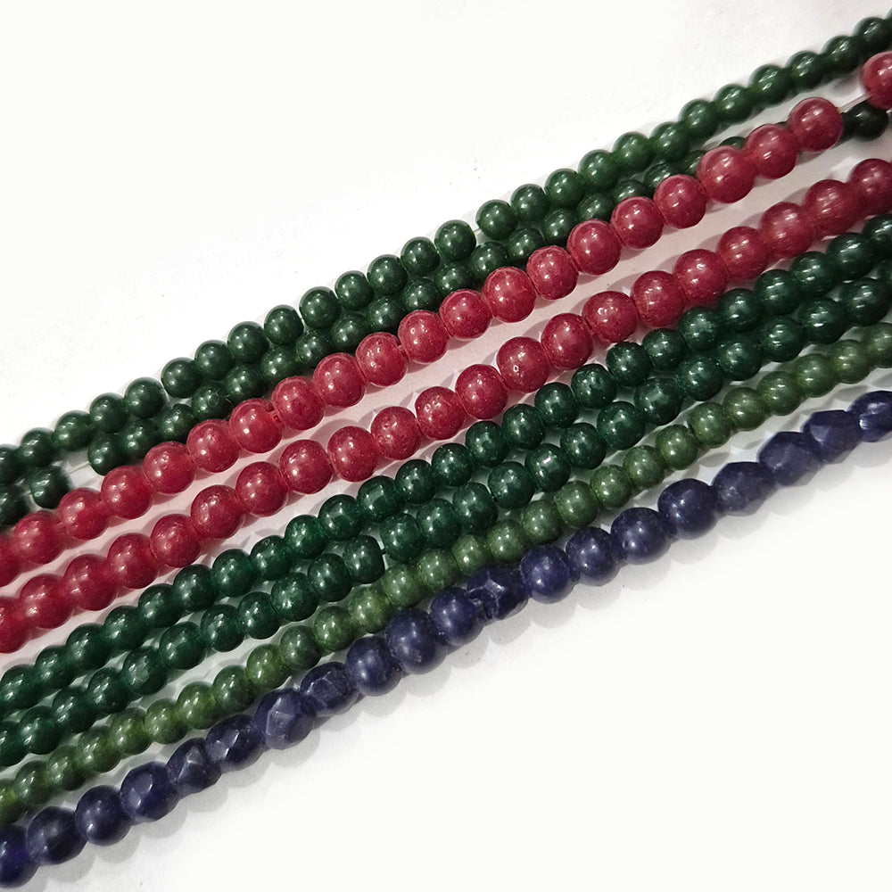 5 lines each 30 inches line, red, green, blue random mix color, size 4mm approx