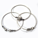 3pcs metal brass, silver antique, bracelets easy to fit