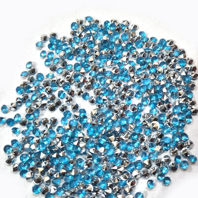 1000pcs Pointed Acrylic stone, size approx 3mm Blue color