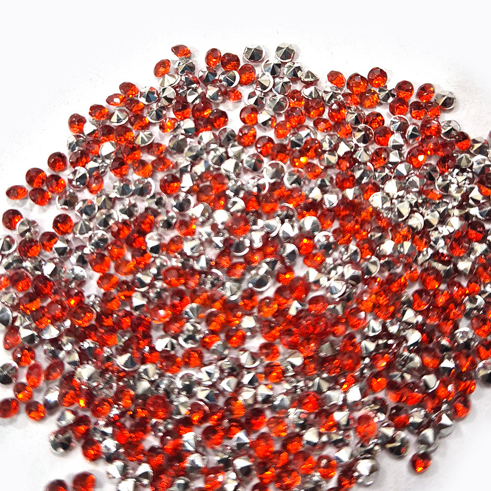 1000pcs Pointed Acrylic stone, size approx 3mm Red color