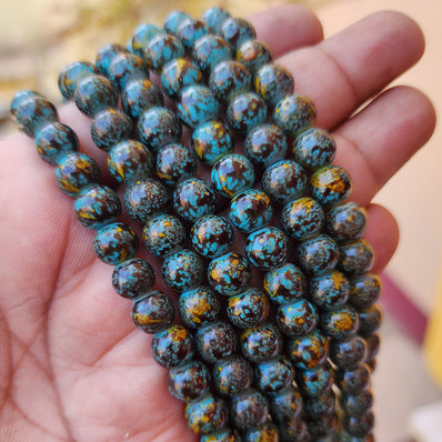 PER LINE, 8MM SIZE JADE REPLICA FINE QUALITY OF GLASS BEADS FOR JEWELRY MAKING, APPROX 48~51 BEADS