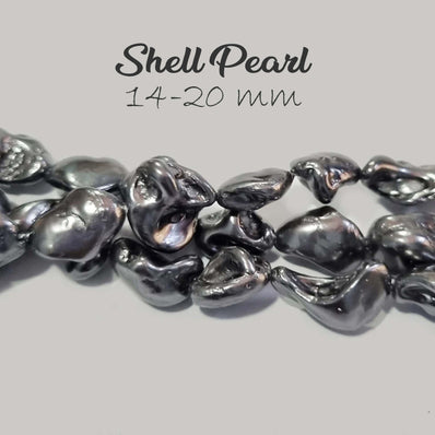 22~25PCS/STRAND/LINE NATURAL DYED BLACK SHELL PEARL BEADS COLORFUL IRREGULAR BAROQUE PEARL BEADS LOOSE SPACERS FOR DIY NECKLACE BRACELET JEWELRY MAKING BEADING SUPPLIES IN SIZE ABOUT 14~20MM