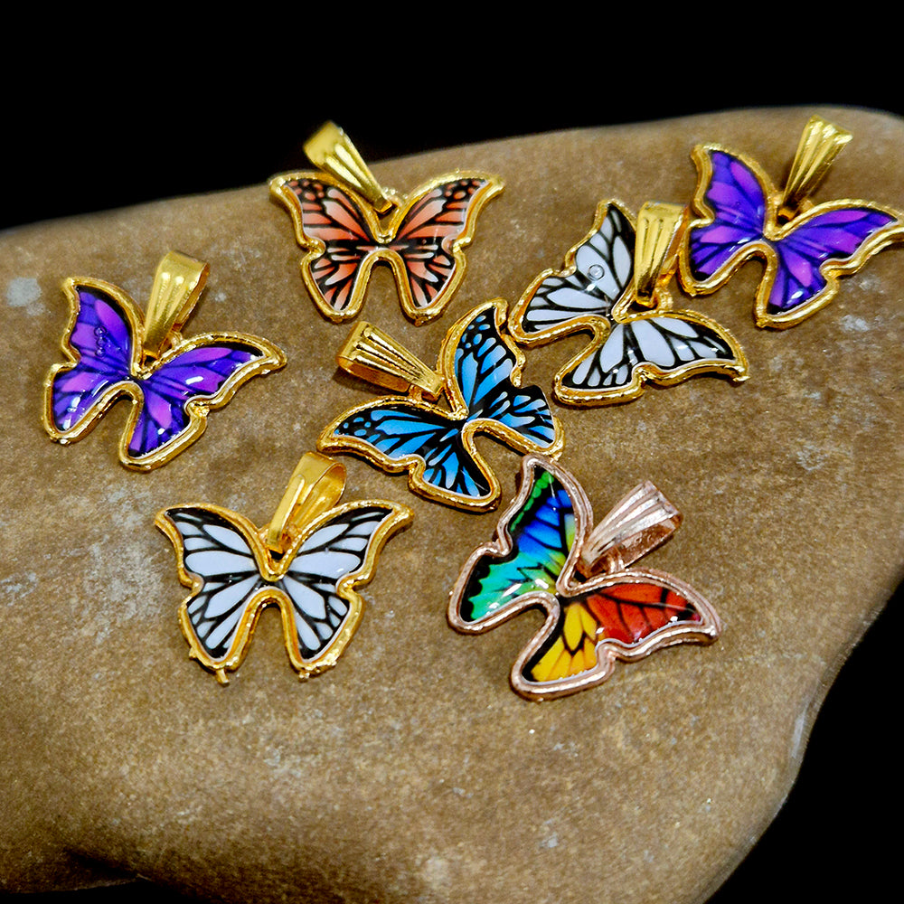 12 PIECES PACK' MIX PACK' 15x16 MM APPROX GOLD POLISHED BUTTERFLY CHARMS