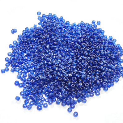 100 Grams Pack Size 11/0 mm Blue Glass Seed Beads for embroidery, craft and jewelry making