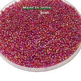 50 Grams Pkg. Glass Seed Beads, 11/0 Size About 2mm ,Red Rainbow