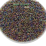50 Grams Pkg. Glass Seed Beads, 11/0 Size About 2mm Rainbow
