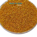 50 Grams Pkg. Glass Seed Beads, 11/0 Size About 2mm ,Orange Silver Line
