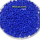 50 Grams Pkg. Glass Seed Beads, 8/0 Size About 3mm Blue Opaque