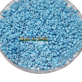 50 Grams Pkg. Glass Seed Beads, 8/0 Size About 3mm Turquoise Opaque